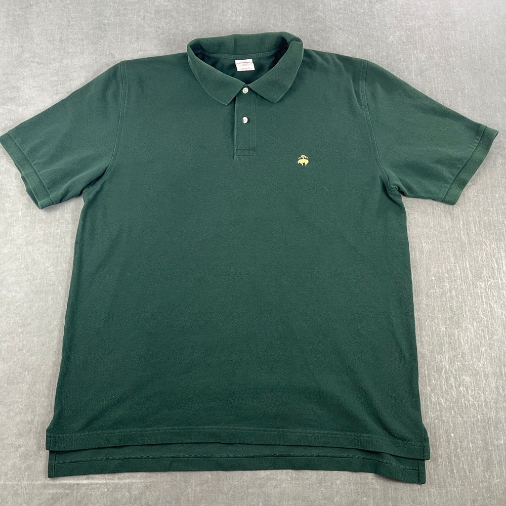 Brooks Brothers Mens XL Green Polo Shirt Short Sleeve Original Fit 346 Logo
